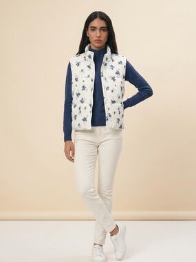 Cream/Blue Vest by White Birch